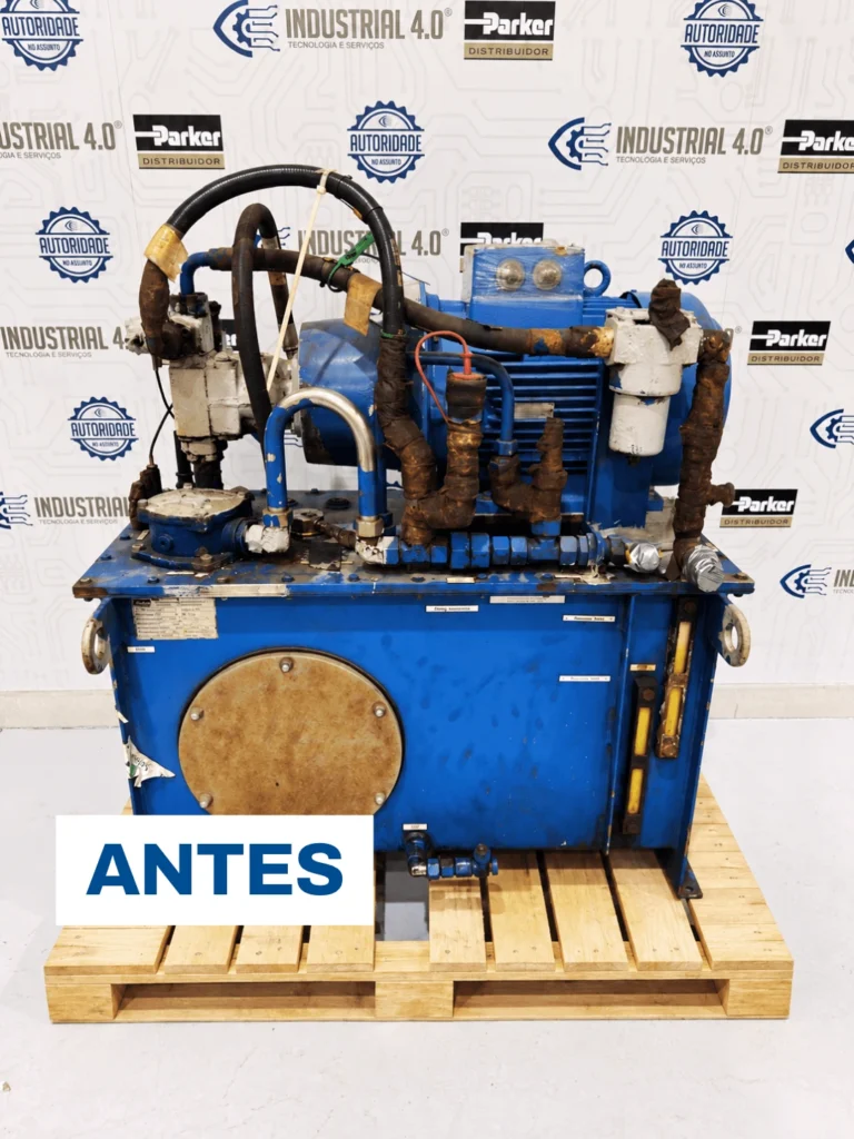 Manutenção em unidade hidráulica - Antes
